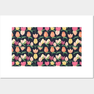 Tulips Flower Seamless Pattern V1 Posters and Art